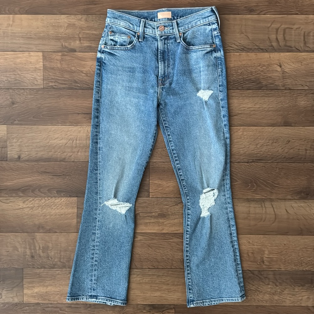 Mother Size 25 The Insider Ankle In Bloom And Doom Distressed Jeans Cute Basics